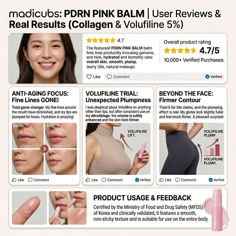 medicube PDRN Pink Collagen Volume Multi Balm Stick | Volufiline, PDRN, NAD, Collagen | Face & Body Balm for Under-Eyes, Neck, Forehead, Smile Lines, Lips | Plumping, Radiance, Line Care | K-Beauty