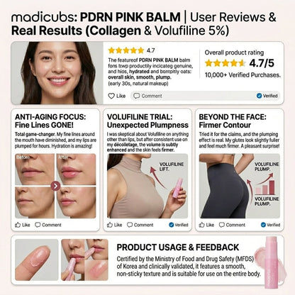 medicube PDRN Pink Collagen Volume Multi Balm Stick | Volufiline, PDRN, NAD, Collagen | Face & Body Balm for Under-Eyes, Neck, Forehead, Smile Lines, Lips | Plumping, Radiance, Line Care | K-Beauty