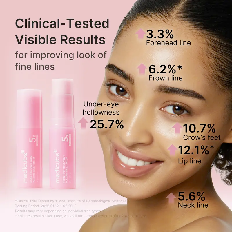 medicube PDRN Pink Collagen Volume Multi Balm Stick | Volufiline, PDRN, NAD, Collagen | Face & Body Balm for Under-Eyes, Neck, Forehead, Smile Lines, Lips | Plumping, Radiance, Line Care | K-Beauty