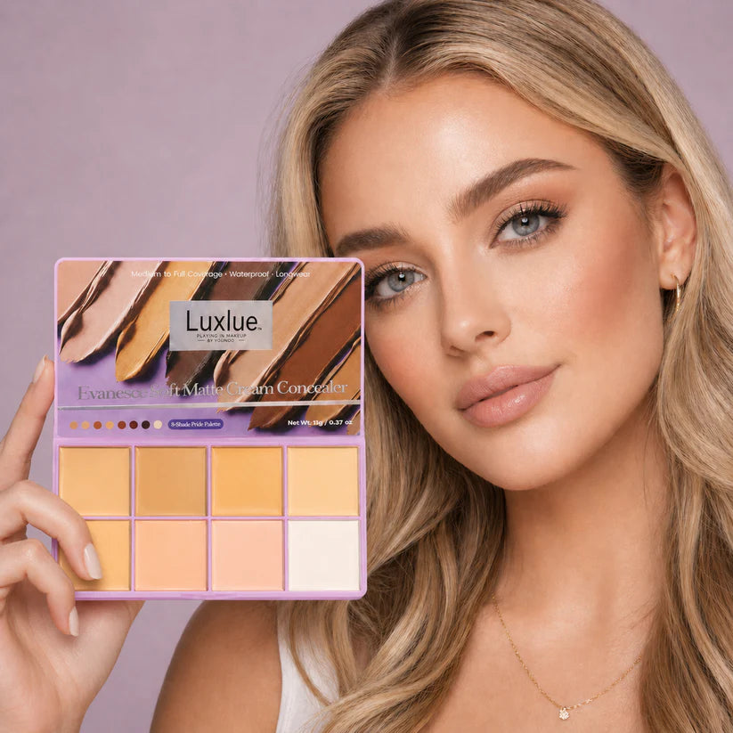 Luxlue Soft Matte Cream Concealer 8-Shade Fade Palette