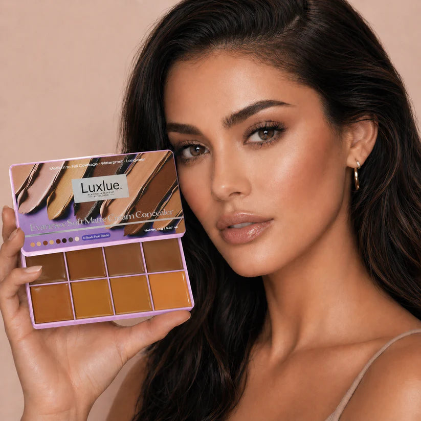 Luxlue Soft Matte Cream Concealer 8-Shade Fade Palette