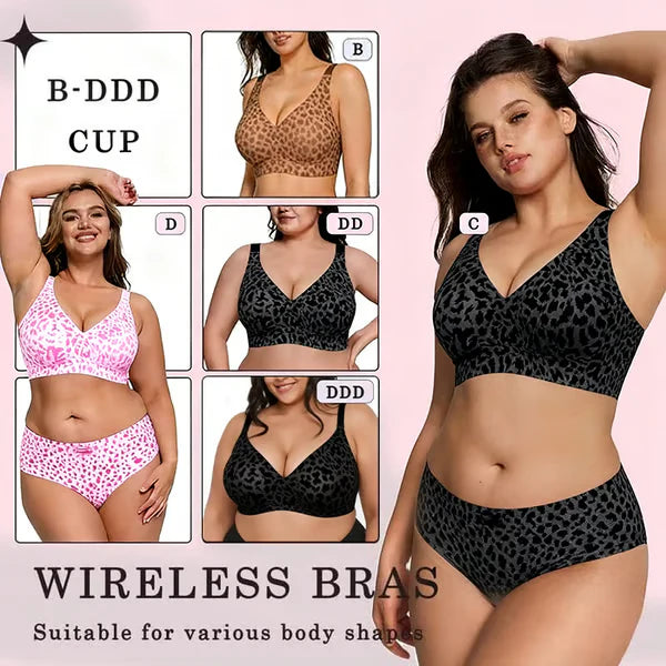 🏆 🔥Super Firming Leopard Print Jelly Bra | Women Wirefree Bras 👍No More Sagging Breasts
